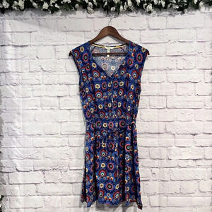 Matilda Jane Size Medium Splendid Blue Floral Dress Casual Belted Lightweight‎